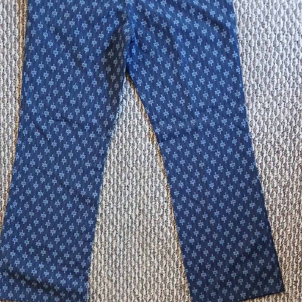 Tory Burch Dark Blue Textured Pants - Picture 5 of 6